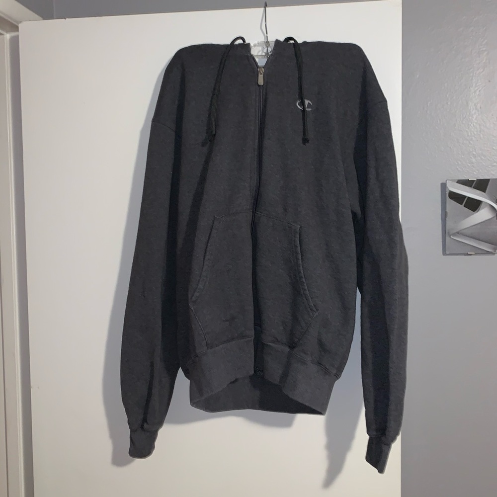 Champion gray zip up hoodie